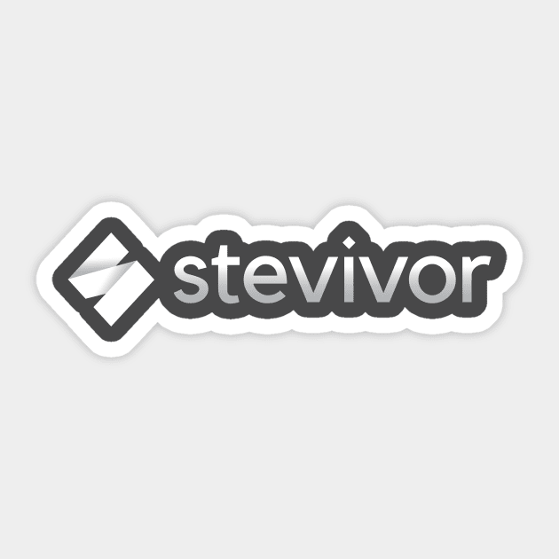 Stevivor logo (2019 refresh; white) Sticker by Stevivor